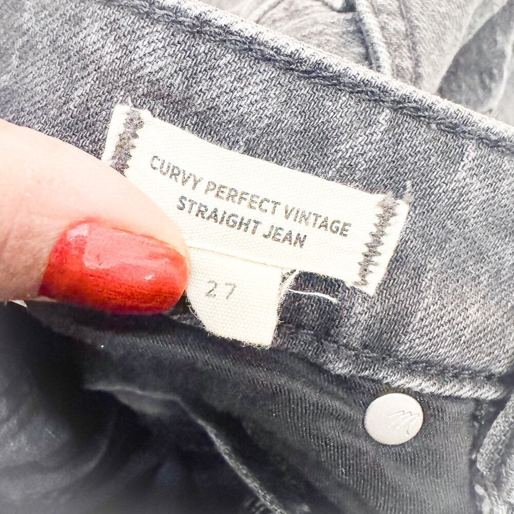 Madewell Curvy Perfect Vintage Straight Jean Charcoal Denim Jeans Size 27 - Picture 6 of 9